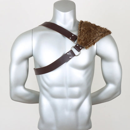 Medieval Knight Cosplay Belt Pouch – Double Layer Wide Faux Leather for Viking, Renaissance, and Pirate Costume Accessories