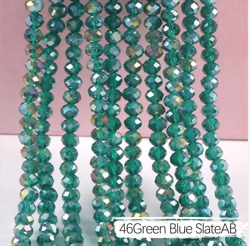 Austria Crystal Rondelle Beads - 2mm/4mm/6mm/8mm Faceted Glass Spacer Beads for DIY Jewelry & Bracelet Making