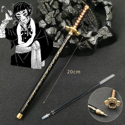 Demon Slayer Gel Pen - 0.5mm Black Ink Anime Sword Design Pen for Students, Cosplay Fans and Gifts