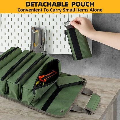 Multi-Purpose Tool Bag - Professional Roll-Up Organizer with Multiple Pockets for Hardware Tools
