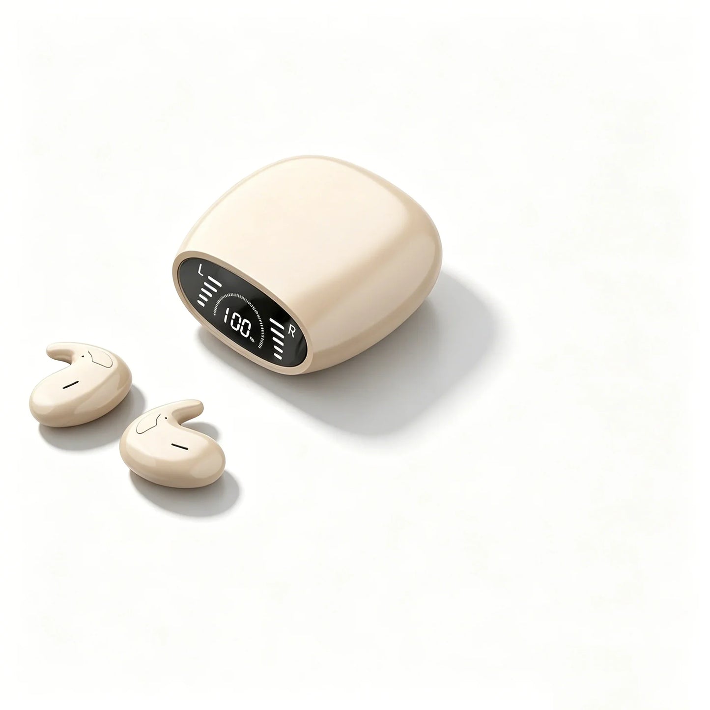 Ultra-Thin Sleep Earbuds - Lightweight Invisible Design with Ergonomic Side-Sleep Fit & Built-In Mic