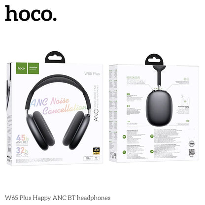 HOCO W65 Plus ANC Bluetooth Headphones – Over-Ear Wireless HiFi Sport Headset with Noise Reduction & Control Button
