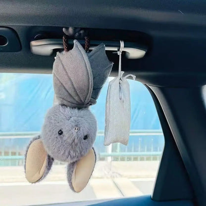 22cm Bat Plush Toy - Funny Cartoon Grey Bat Stuffed Animal for Car and Home Decor