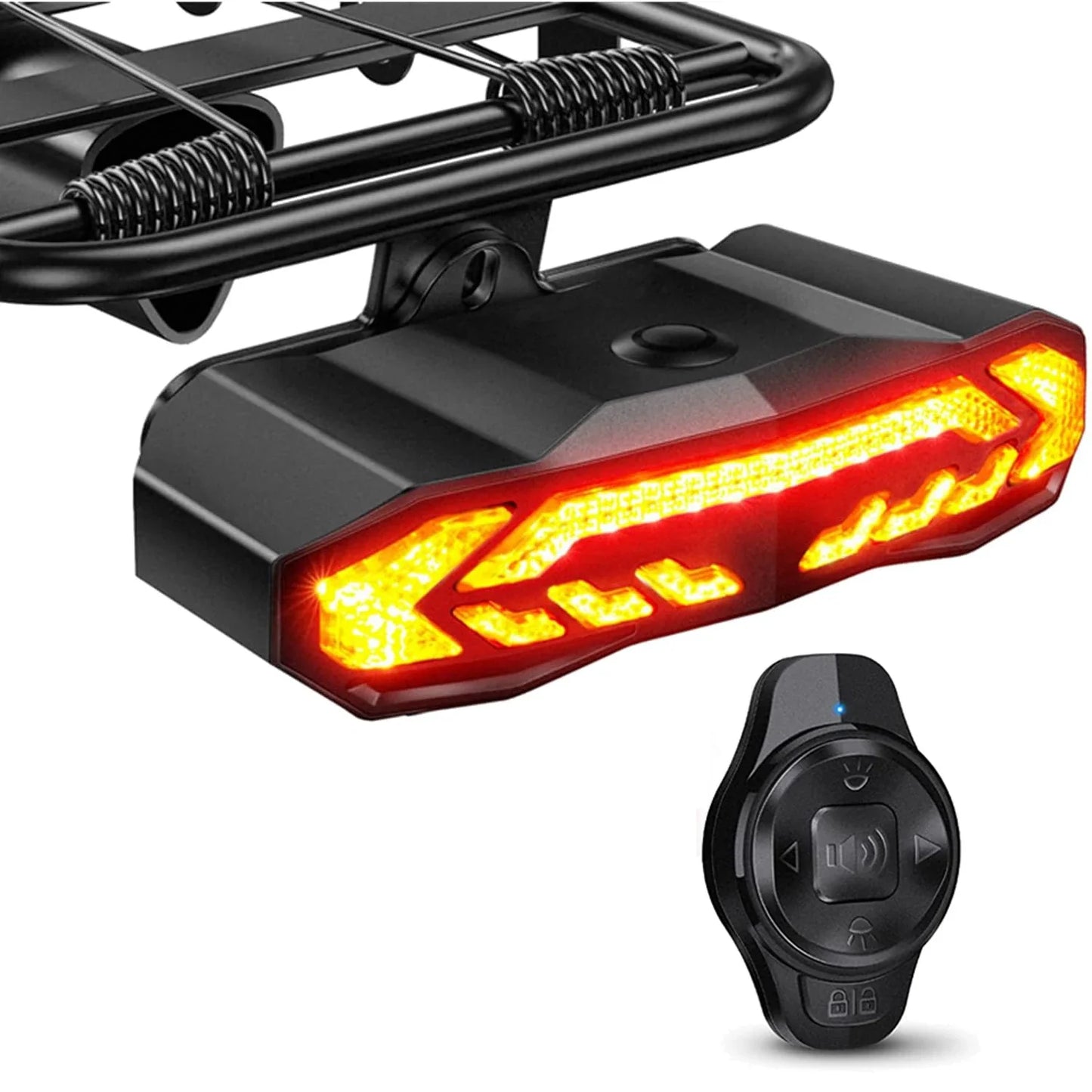 Rockbye Rechargeable Wireless Bike Tail Light with Turn Signals, Anti-Theft Alarm & Bicycle Safety Light