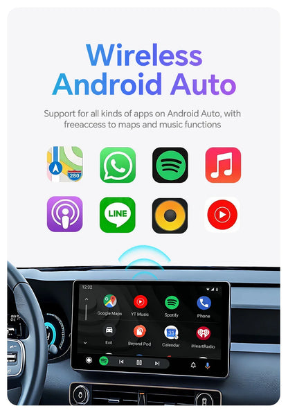 2 in 1 Mini Wired to Wireless CarPlay & Android Auto Adapter – 5GHz WiFi5 for Cars with Wired CarPlay/Auto