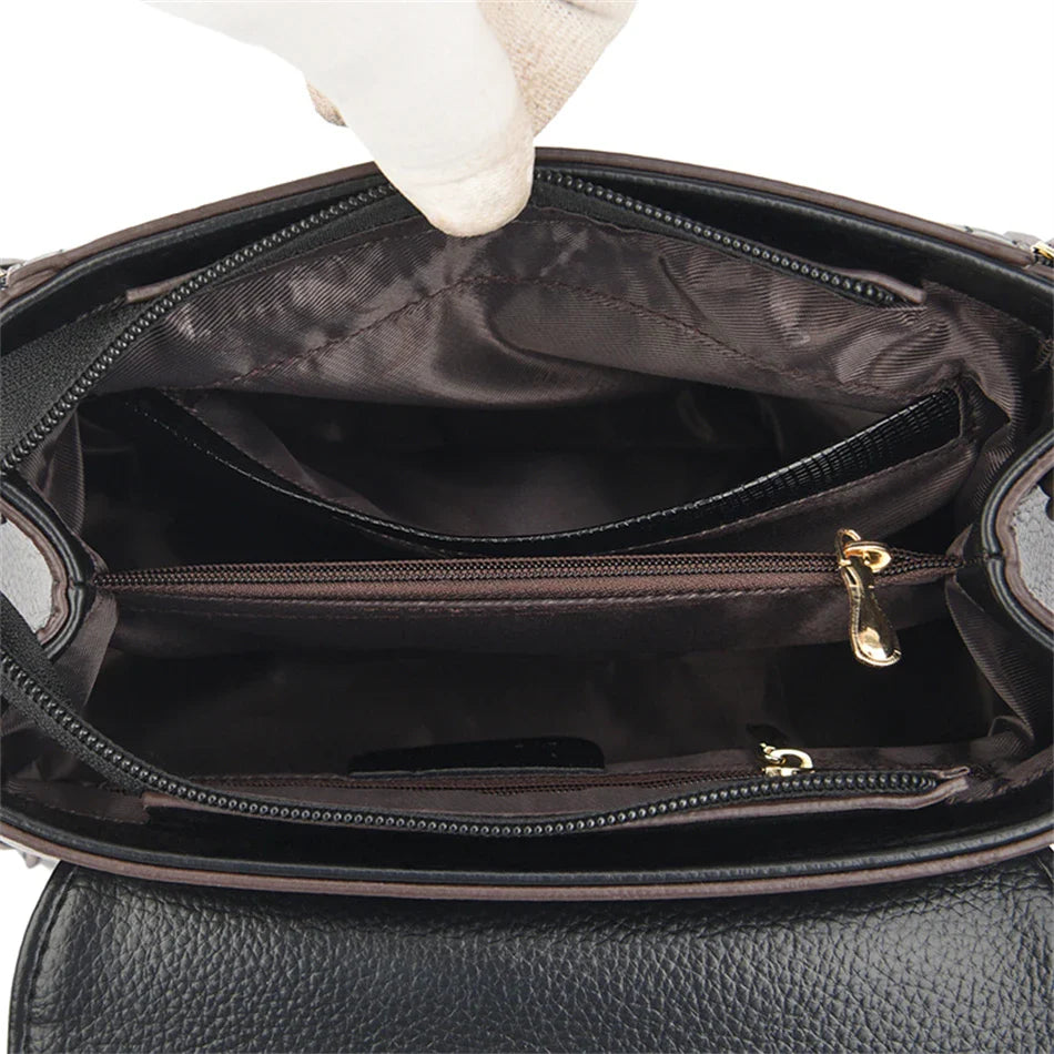 Genuine Leather Women’s Designer Handbag – Luxury Crossbody Messenger & Shoulder Tote Bag