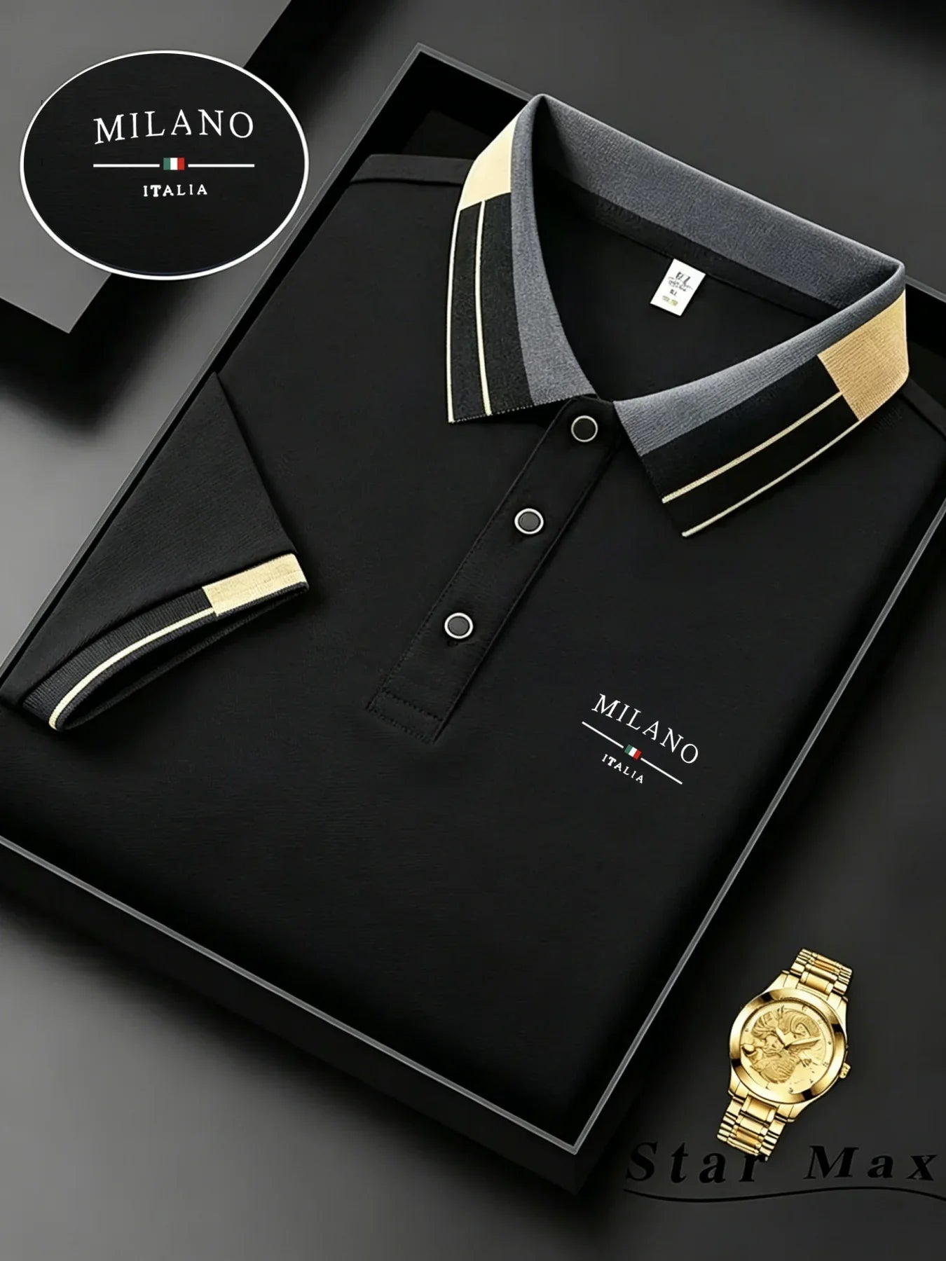 Men’s Luxury Horse Embroidered Polo Shirt - Milan Style Short Sleeve Casual Business Summer T-Shirt