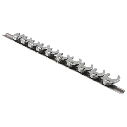 10pcs 3/8" Drive Crowfoot Wrench Set — 10-22mm Metric Open-End Spanners for Torque Wrenches