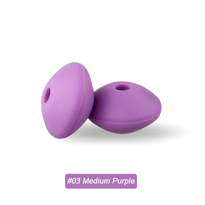 100/50/20Pcs Silicone Lentil Beads - 12mm BPA Free Loose Spacer Beads for DIY Jewelry Making Bracelets Necklaces Keychains