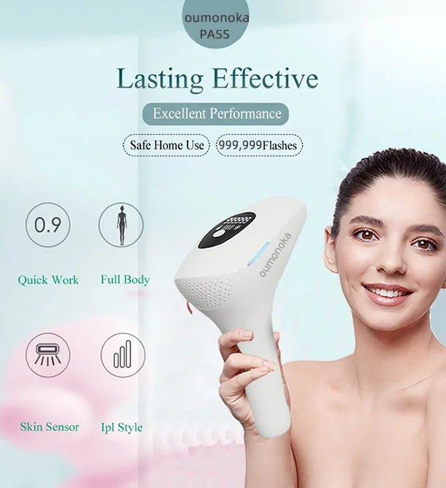 Body Bikini IPL Hair Removal Device – 999,999 Flashes, Permanent Painless Laser Epilator for Women, Home Use
