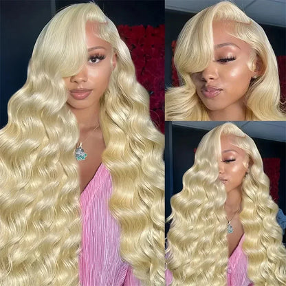 13x6 HD Lace Frontal Wig – 13x4 Transparent 613 Blonde Body Wave Human Hair Wig, 250 Density