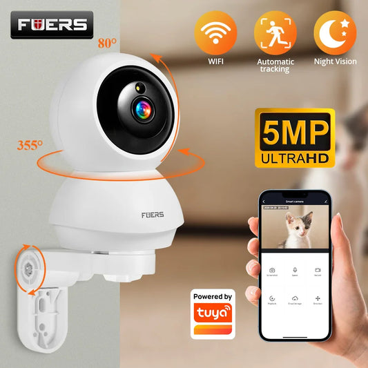 FUERS 4K 8MP WiFi Pet & Baby Security Camera – Wireless Tuya Smart Home Mini Surveillance IP Cam