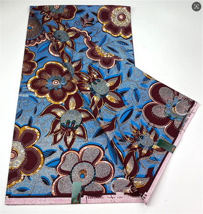 Original African Wax Print Fabric - 6 Yards 100% Cotton Nigerian Ankara Sewing Material