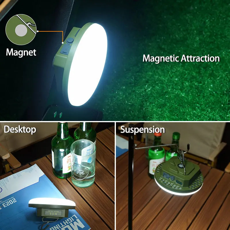 MOSLIGHTING 9900mAh Rechargeable Camping Lantern — Powerful LED Flashlight with Magnet, Portable Tent & Work Light