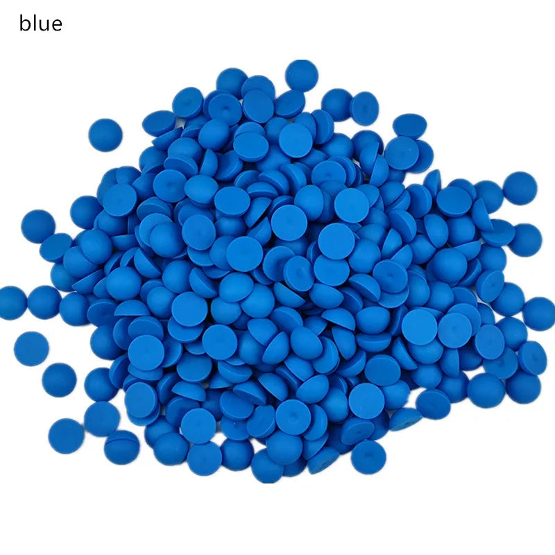 ABS Flat Half Round Beads - 6mm & 10mm Matte Plastic Beads for Clothing Accessories