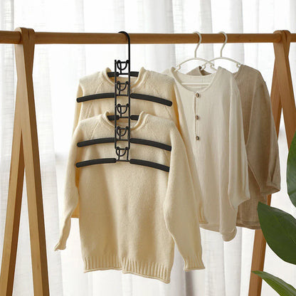 5-Layer Wall-Mounted Clothes Hanger – Detachable One-Piece Drying Rack for Indoor Space-Saving Storage