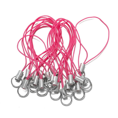20/50pcs Polyester Lanyard Cord - Double Jump Ring Rope for Keychains, Phone Straps, DIY Crafts & Jewelry Making