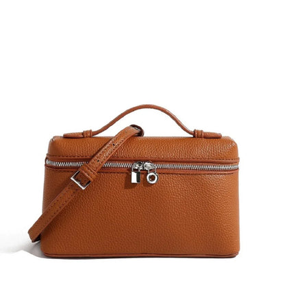 Lychee Grain Mini Shoulder Bag - Elegant Women’s Fashion Crossbody Handbag with Lunch Box Style Design