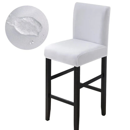 Waterproof Bar Stool Covers - Stretch Short Back Chair Protector Covers for Kitchen Dining Room Cafe Counter Height Seats