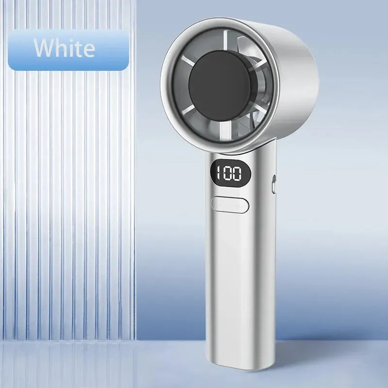 Portable Mini Bladeless Hand Fan – USB Rechargeable Handheld Personal Fan with 120-Speed High-Speed Airflow, Electric Cooling Fan