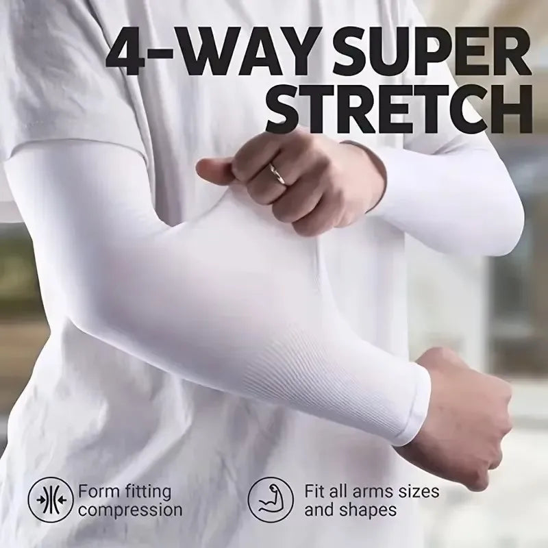 Breathable UV Sun Protection Arm Sleeves, 1/3 Pair Cooling Sports & Driving Outdoor Arm Guards for Summer Adventures
