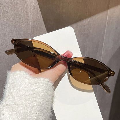 Sexy Small Oval Women's Sunglasses 2024 – New Fashion Black & Brown Summer Shades, Trendy Unique Eyewear for Men & Women