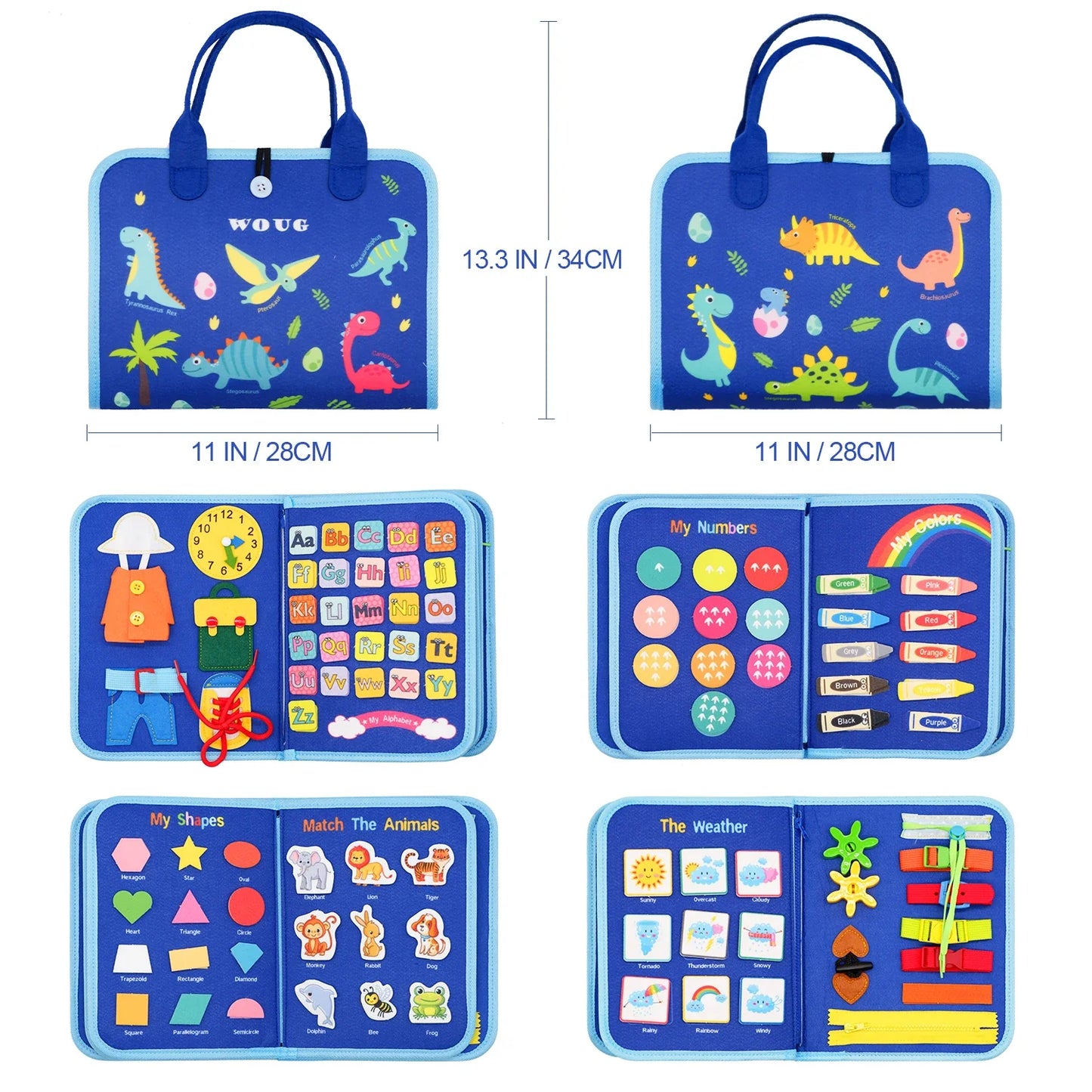 Montessori Toddler Busy Board – Educational Activity for Motor Skills & Baby Learning Toys for Travel