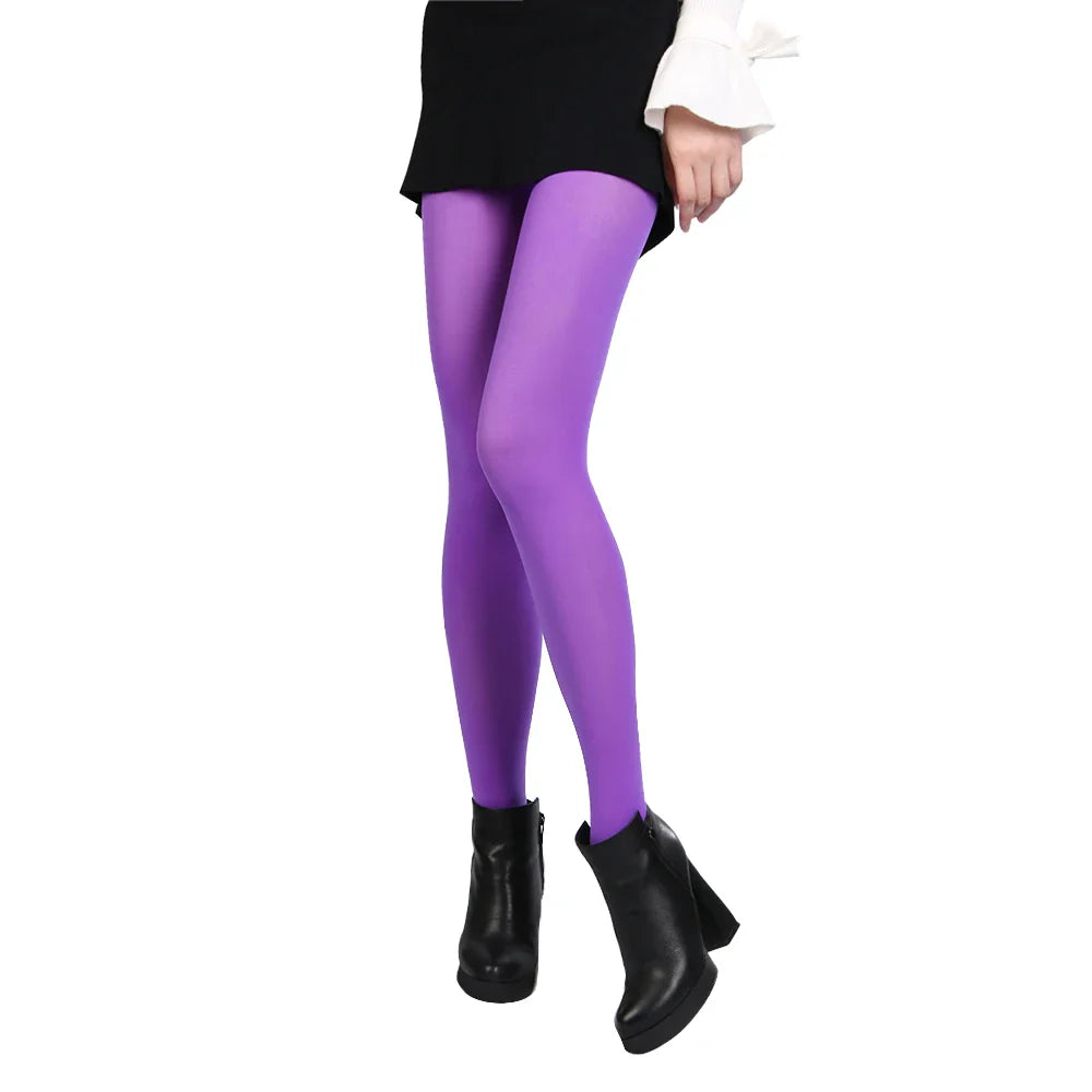 Women’s Black 120D Opaque Tights – Seamless Warm Nylon Pantyhose, Thick Winter Stockings for Spring & Autumn Footed Legwear