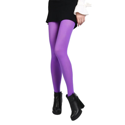 Women Black Opaque Tights - 120D Seamless Warm Nylon Footed Pantyhose Stockings For Winter And Autumn