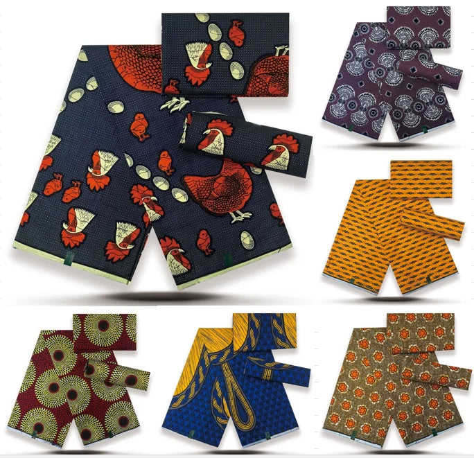 African Wax Print Fabric - High-Quality Cotton Ankara Gold Print Pagne for Wedding & Dress Sewing