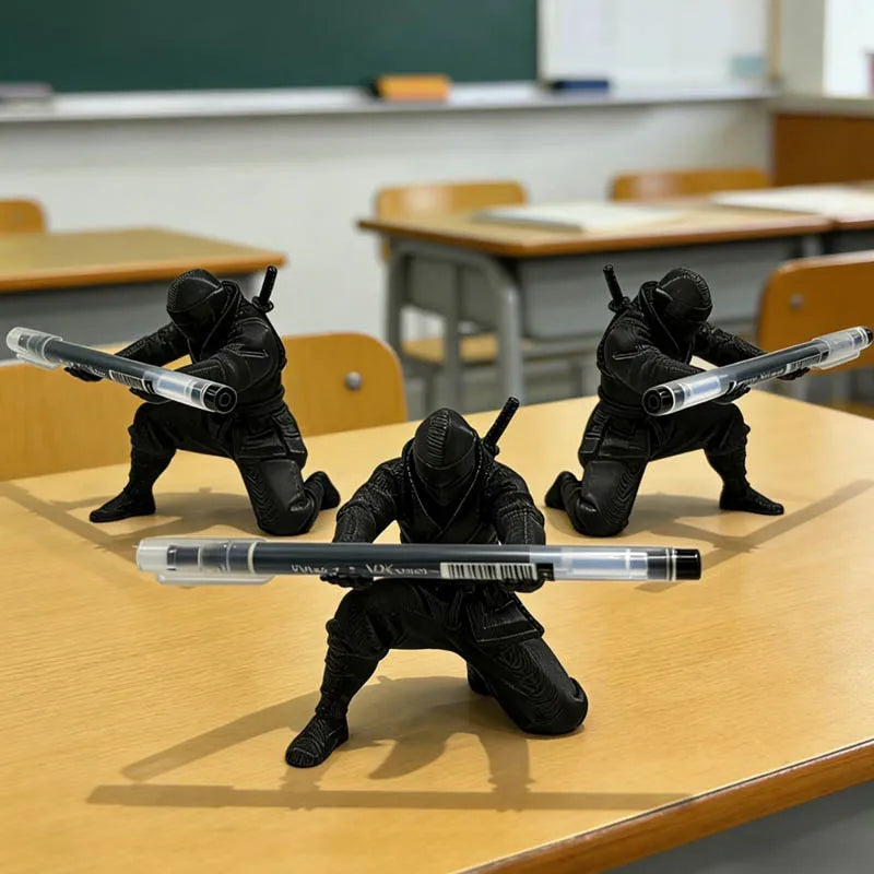 3D Printed Ninja Pen Holder - Creative Desktop Pencil Organizer Figurine and Unique Office Decor Craft