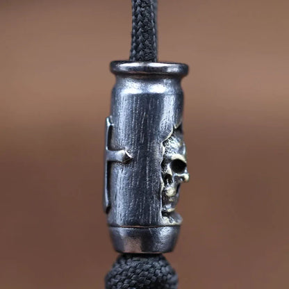 Skull Cross Bullet Brass Beads - EDC DIY Paracord Bracelet, Lanyard Keychain Pendant & Outdoor Accessories Gift