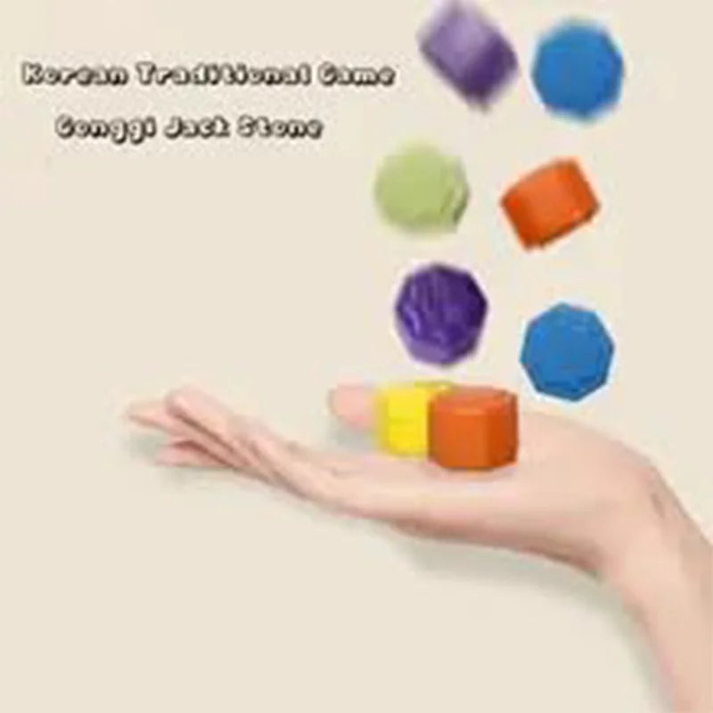 6pcs Classic Gonggi Stone Game Set - Nostalgic Desktop Party Toy for Kids, Students & Family Play