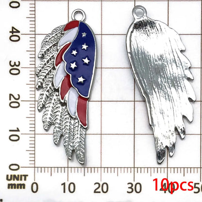 10/13pcs Enamel Flag Charms - Alloy Independence Day Pendants for DIY Bracelets Necklaces & Jewelry Making