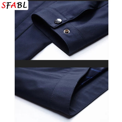 Men’s Business Casual Jacket - Luxury Zipper Blazer Office Coat for Spring and Autumn, Up to 3XL