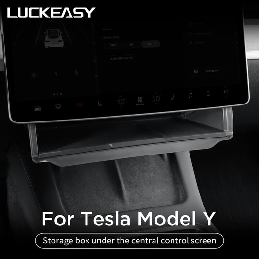 Hidden Storage Box Organizer – Under Screen Tray for Tesla Model Y 2024 & Model 3 2021-2022
