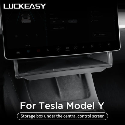 Tesla Model Y 2024 Car Storage Box – Hidden Organizer Tray Under Central Control Screen, Fits Model 3 2021-2022