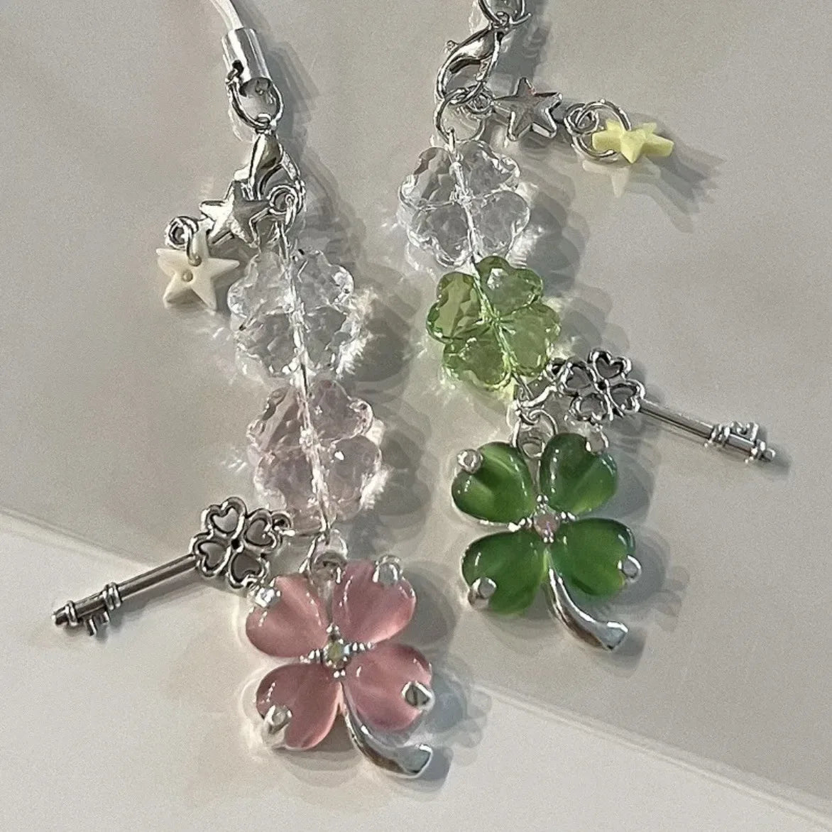 Lucky Leaf Phone Charm Pendant - Cute Key Chain Strap for Samsung Phone Case Bag Books Camera Accessories