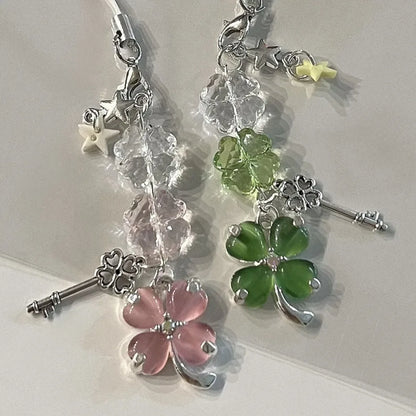 Lucky Leaf Phone Charm Pendant - Cute Key Chain Strap for Phone Case Samsung Bag Books Camera Accessories
