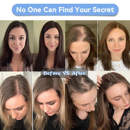 Ombre Blonde Brown 100% Remy Human Hair Topper – Silk Base Clip-In Extension for Women with Hair Loss, 12 Inch