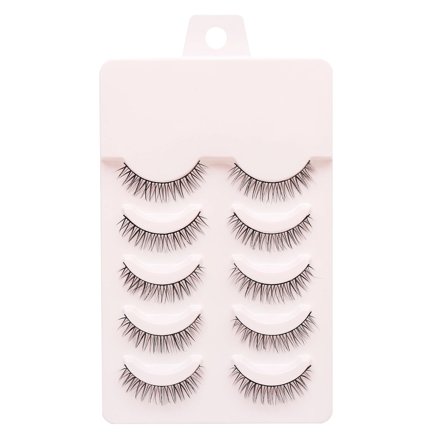 5 Pairs Manga Style Cosplay False Eyelashes – Soft Natural Short Mink Strip Lashes with Clear Band