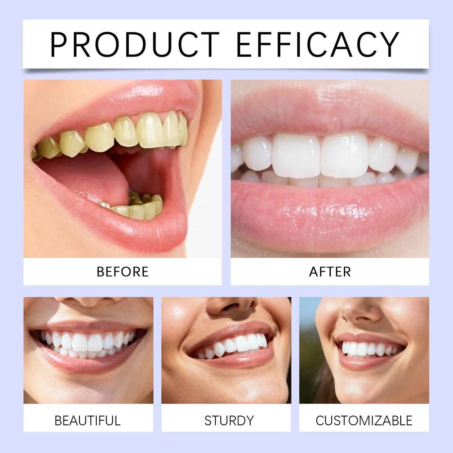 Purple Teeth Whitening Strips - Advanced Whitening Gel for Yellow Teeth Stain Removal & Bright Smile Care