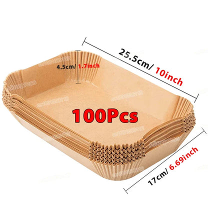 50/100Pcs Disposable Air Fryer Paper Liners Non-Stick Round Baking Parchment for Kitchen Cooking