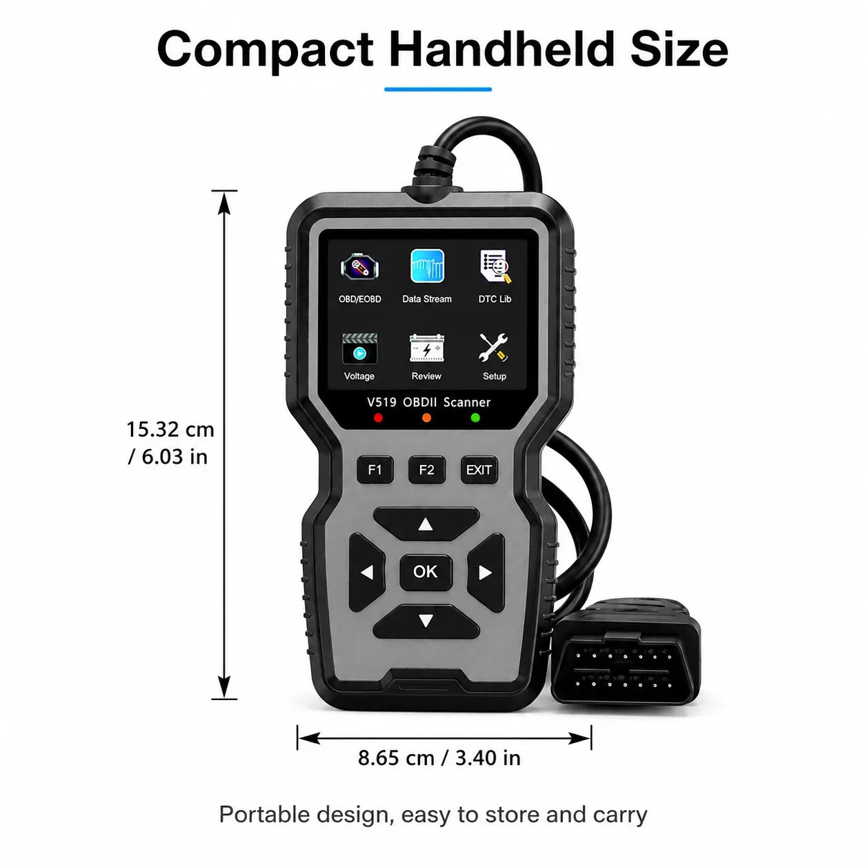 Professional Heavy-Duty OBD2 Diagnostic Scanner - Code Reader & Reset Tool for 1996+ Vehicles