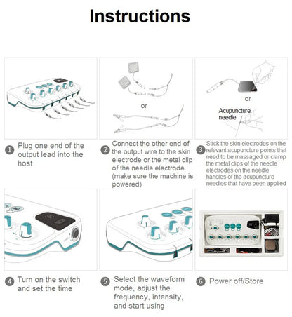 6-Channel Hwato SDZ II Low-Frequency Electro-Acupuncture Stimulator — Electric Needle Therapy for Nerve & Muscle