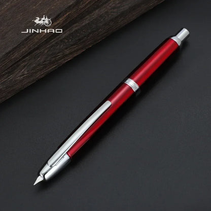 JINHAO 10 Metal Pearl Blue Fountain Pen – EF/F Nib, Pattern Design | Ink Pens for School, Office & Gifts