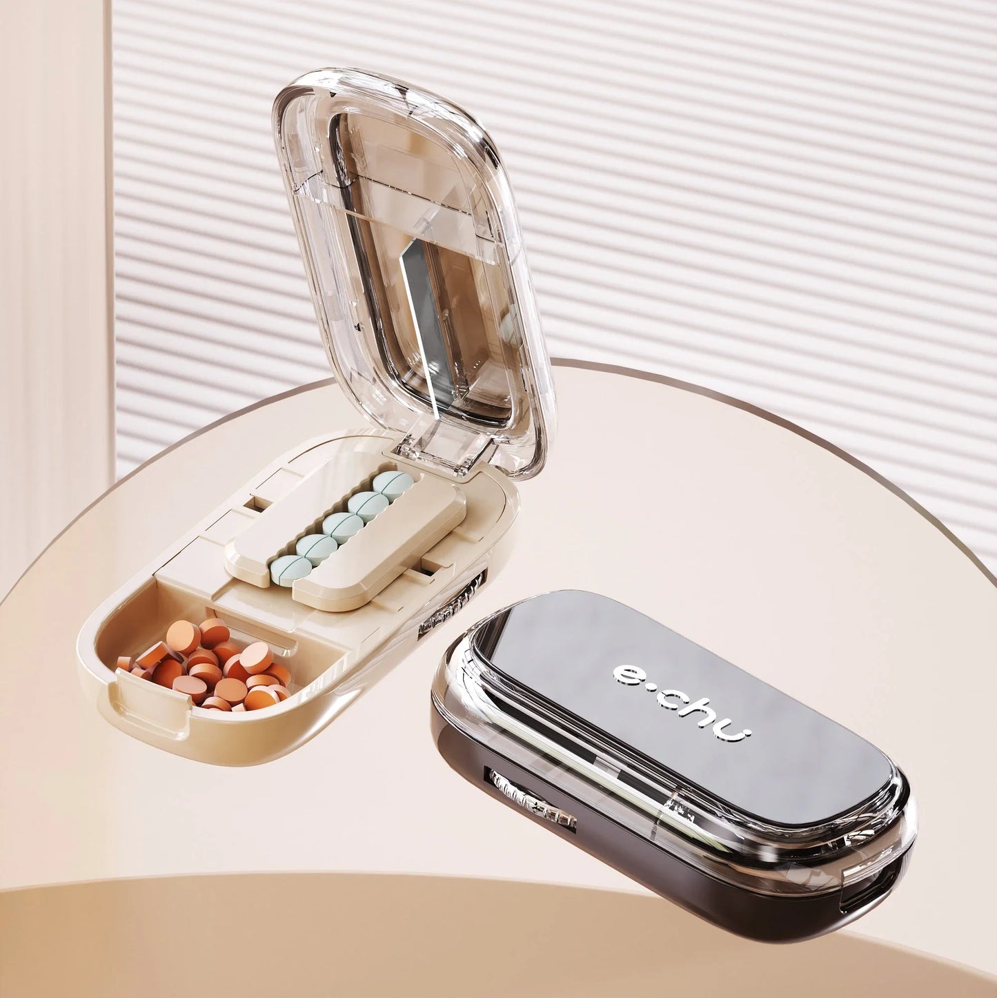 Newest Quartering Pill Cutter & Storage Box – Portable Dustproof Medicine Divider Organizer & Crusher