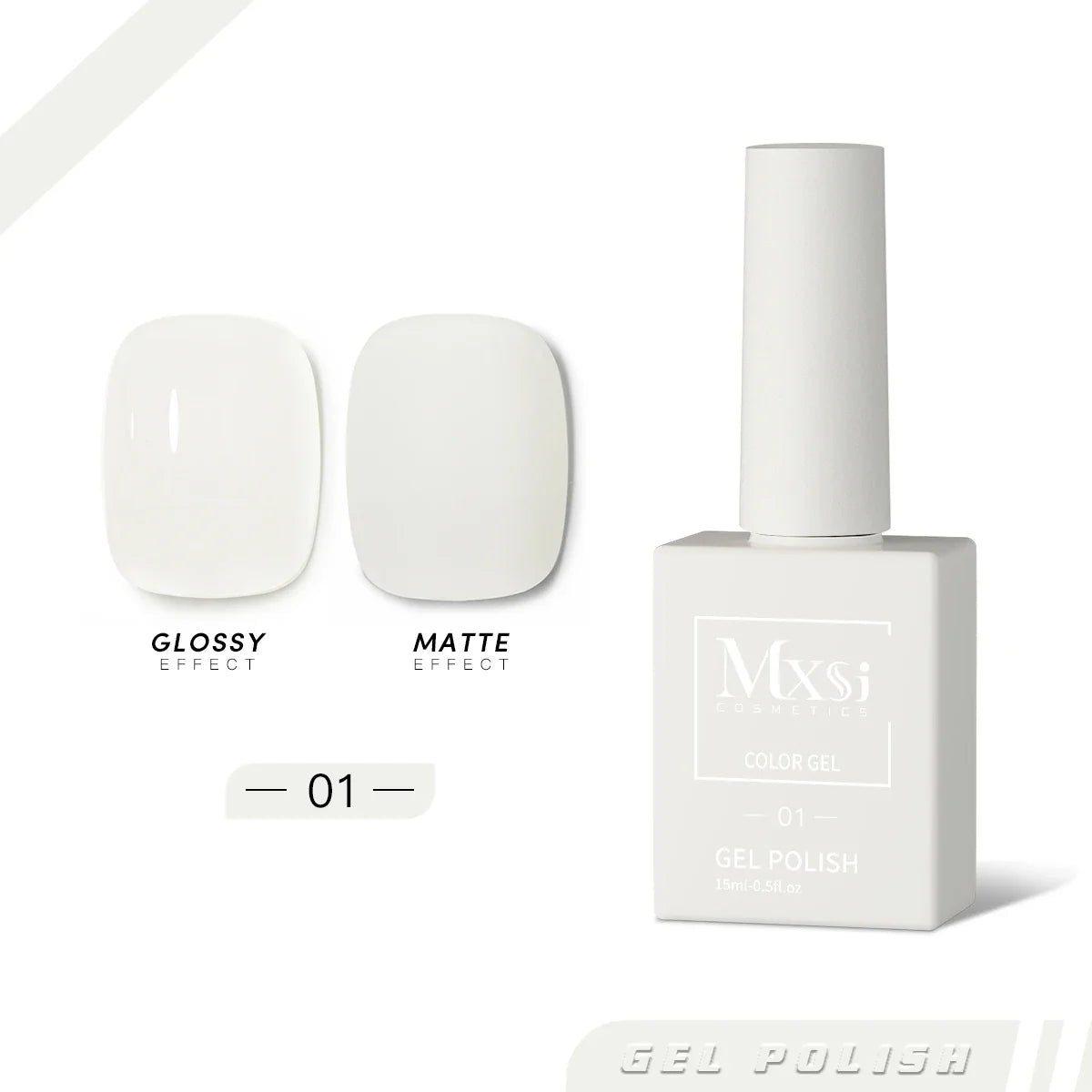 Mxsi 15ml Gel Nail Polish - Neon Brown, Royal Blue, Red, Green & Nude UV Gel Lacquer Colors for Nail Art