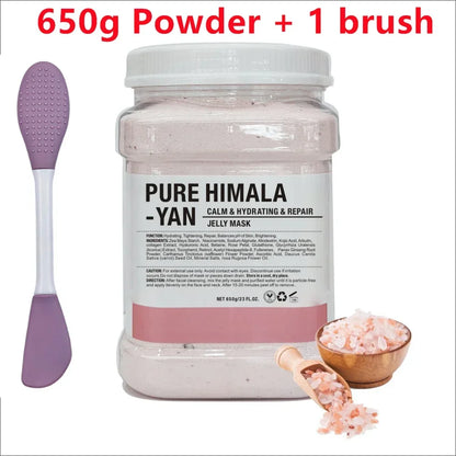 650g Chamomile Hyaluronic Acid Jelly Mask – Rose Moisturizing Facial Powder with Silicone Brush for Skin Elasticity