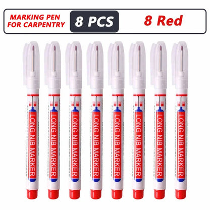 20mm Deep Hole Marker Pen Tips - Long Nib Waterproof Markers for Metal, Woodworking & Bathroom Decoration
